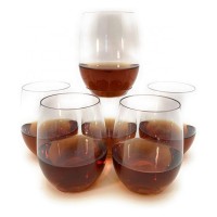 Glassware manufacturers thick stemless white plastic wine glass Support printing