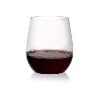 Clear Transparent Plastic Red Wine Glass / Unbreakable Stemless Plastic Wine Glasses Support printing